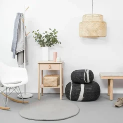 Tapis rond en laine gris 120 cm Luis - myfelt