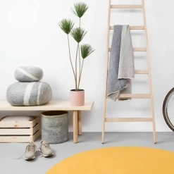 Tapis rond en laine moutarde 180 cm Klara - myfelt