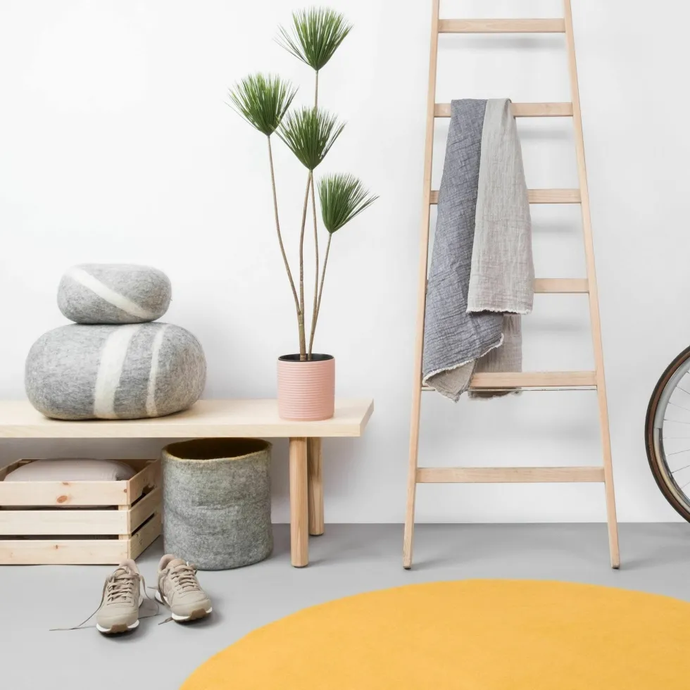 Tapis rond en laine moutarde 180 cm Klara - myfelt