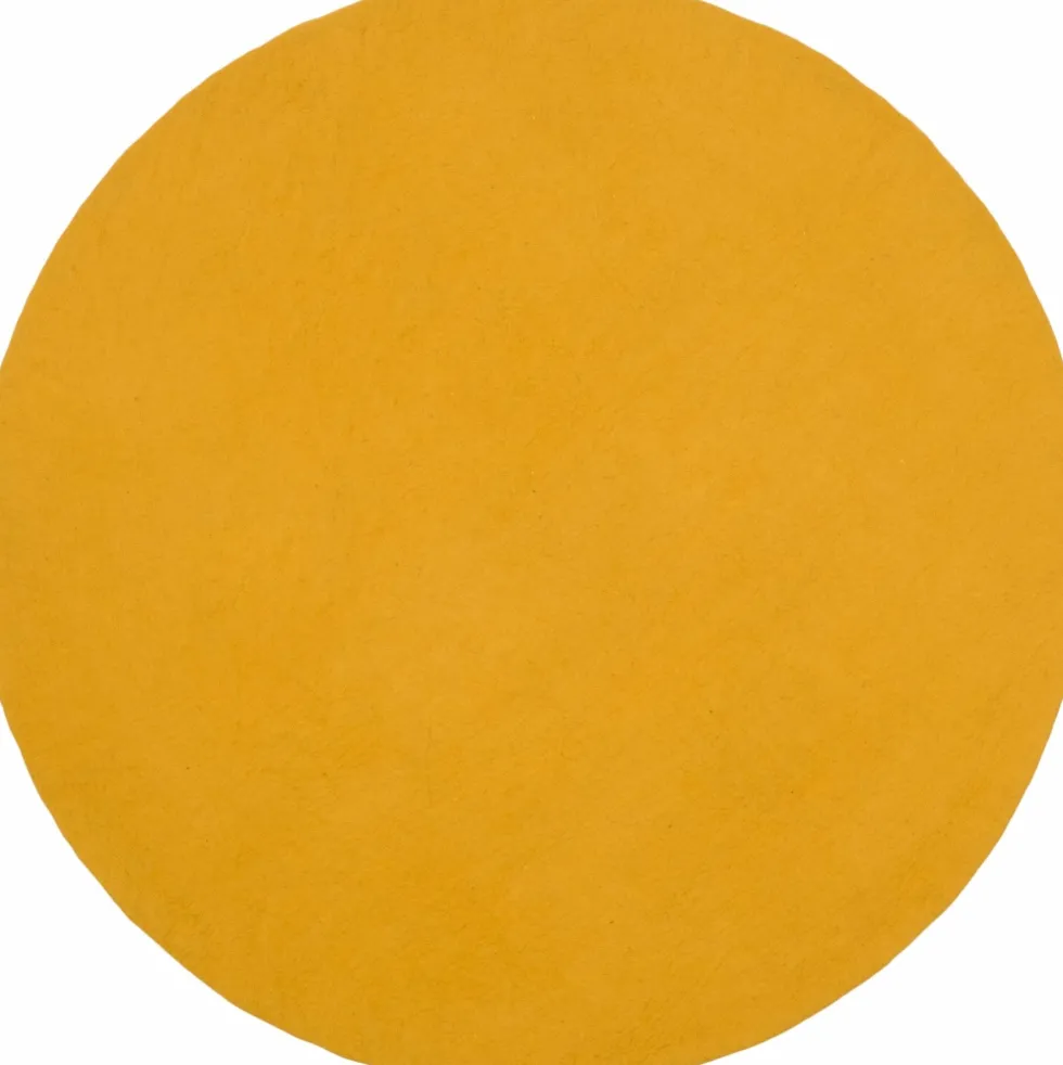 Tapis rond en laine moutarde 180 cm Klara - myfelt