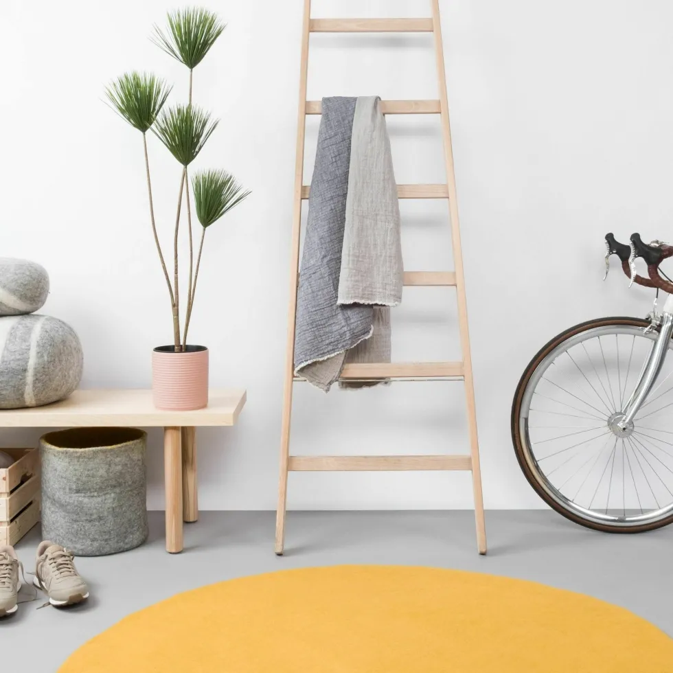 Tapis rond en laine moutarde 180 cm Klara - myfelt