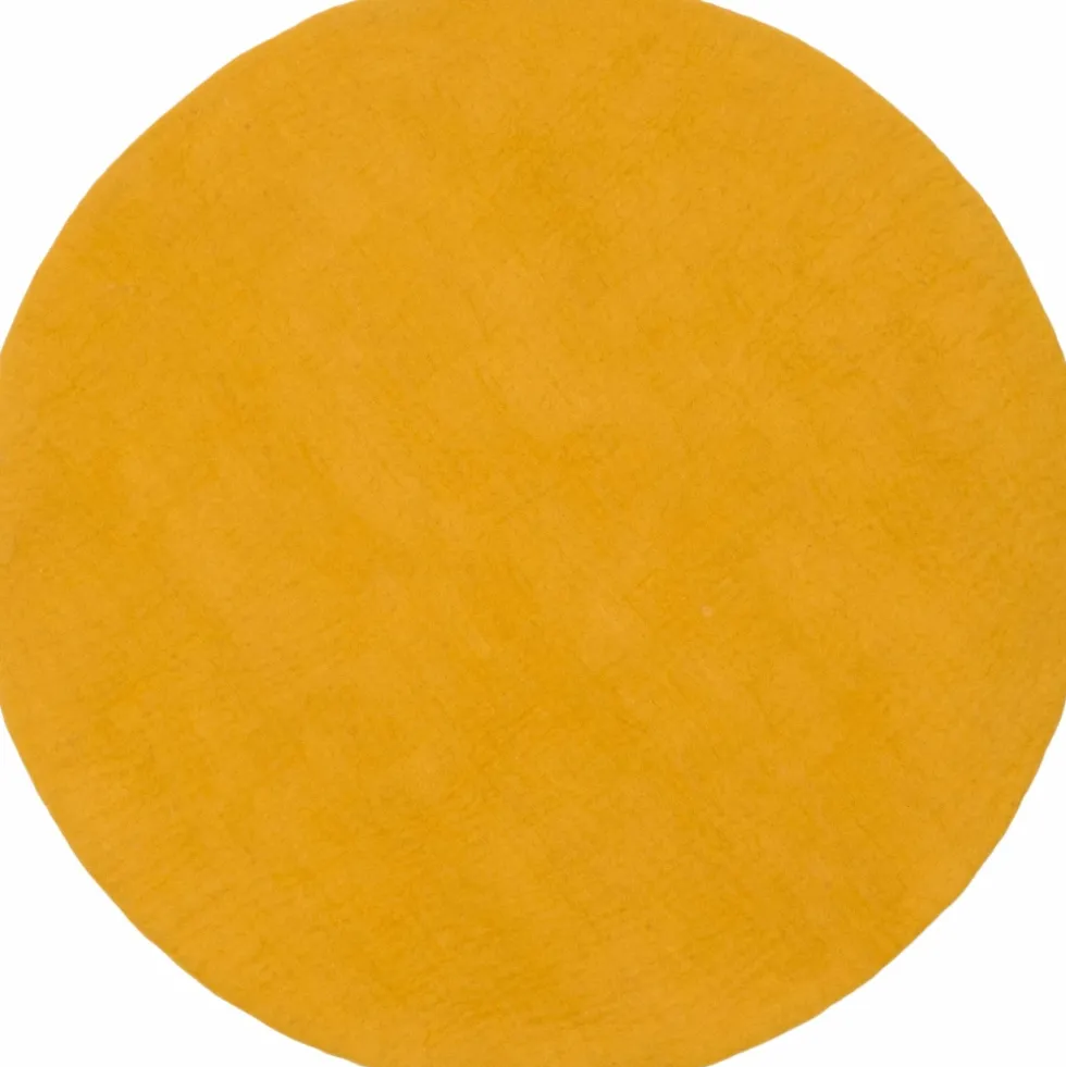 Tapis rond en laine moutarde 120 cm Klara - myfelt