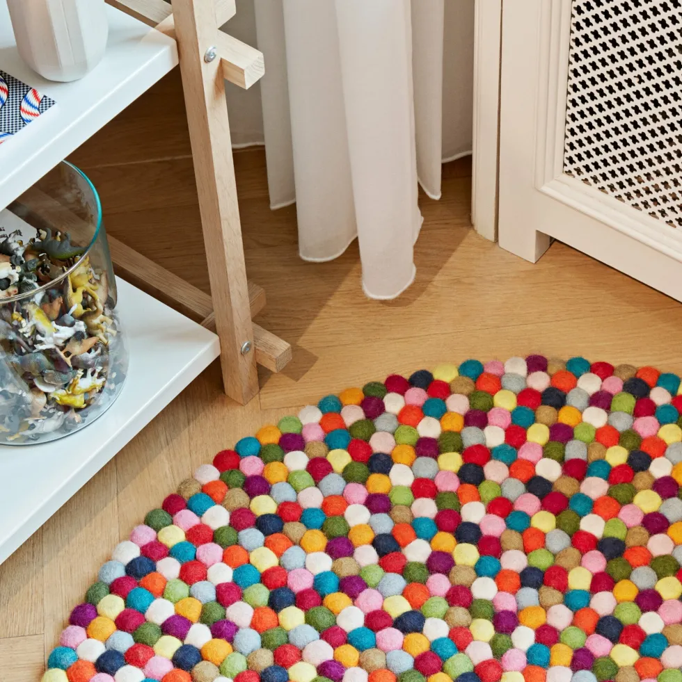 Tapis rond en laine multicolore 90 cm Pinocchio - HAY