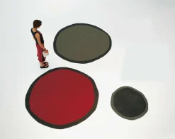 Tapis rond en laine noir 100cm Aros - Nanimarquina
