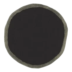 Tapis rond en laine noir 100cm Aros - Nanimarquina