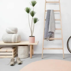 Tapis rond en laine rose 140 cm Merle - myfelt