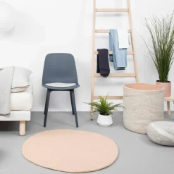 Tapis rond en laine rose 90 cm Merle - myfelt