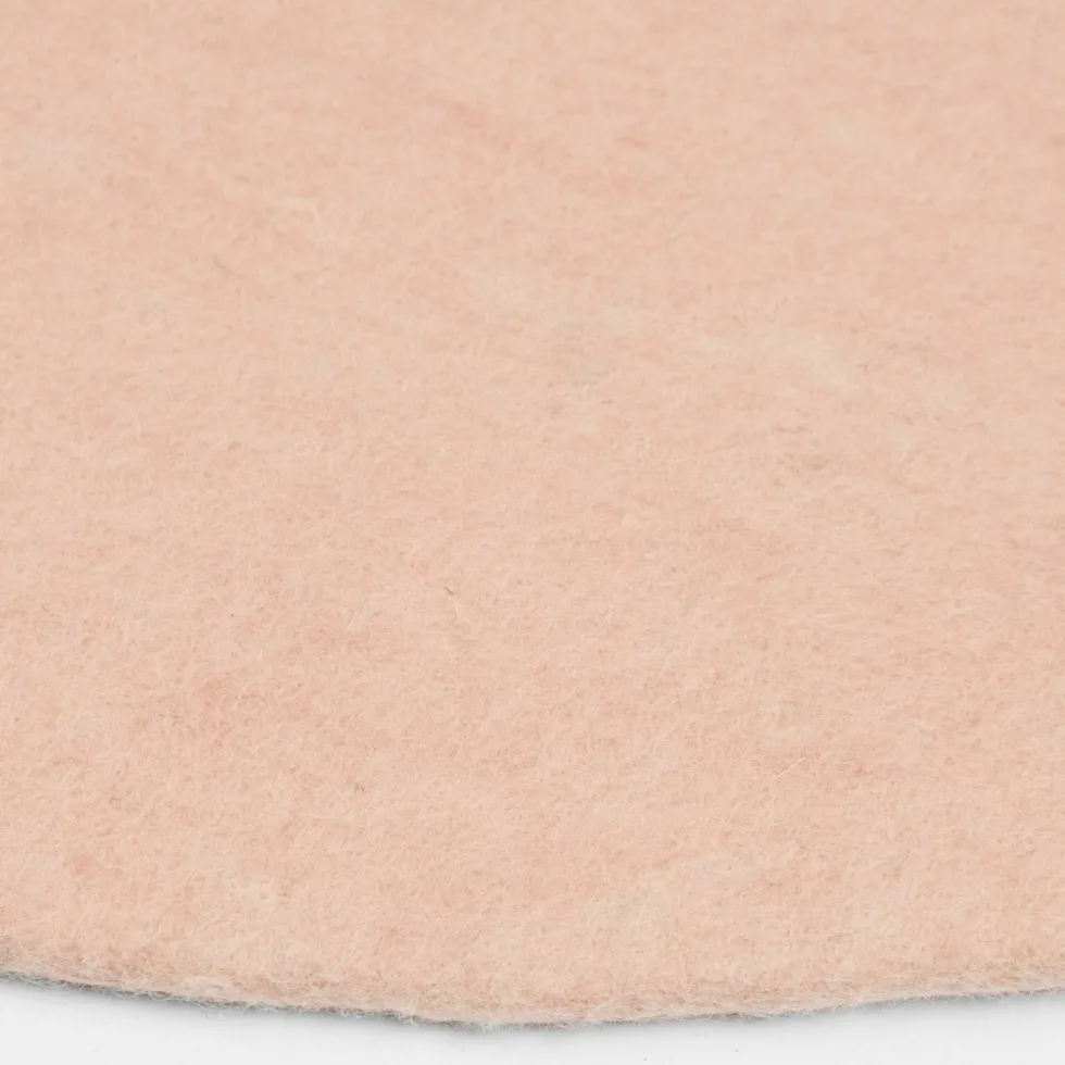 Tapis rond en laine rose 70 cm Merle - myfelt