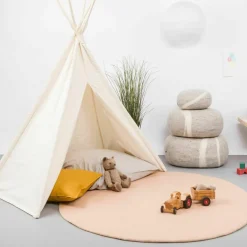 Tapis rond en laine rose 200 cm Merle - myfelt