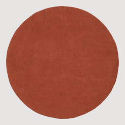 Tapis rond en laine rouge brique 70 cm Lora - myfelt