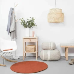 Tapis rond en laine rouge brique 200 cm Lora - myfelt