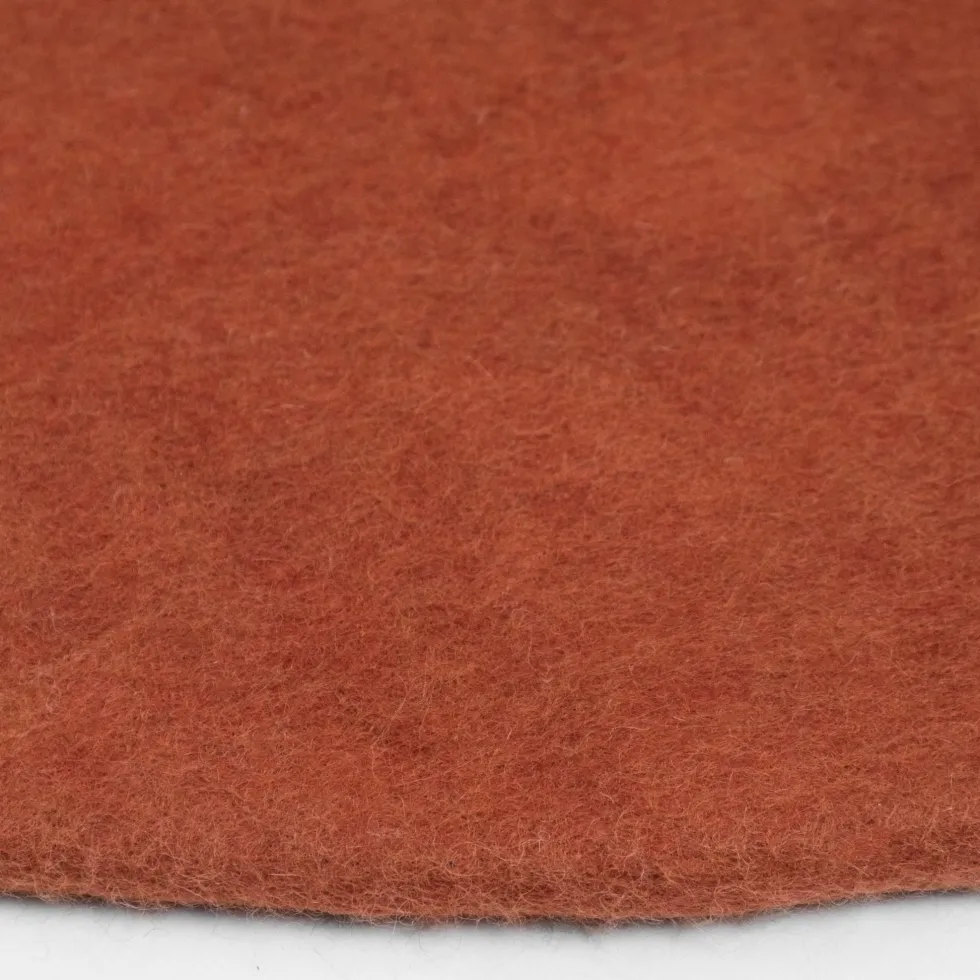 Tapis rond en laine rouge brique 180 cm Lora - myfelt