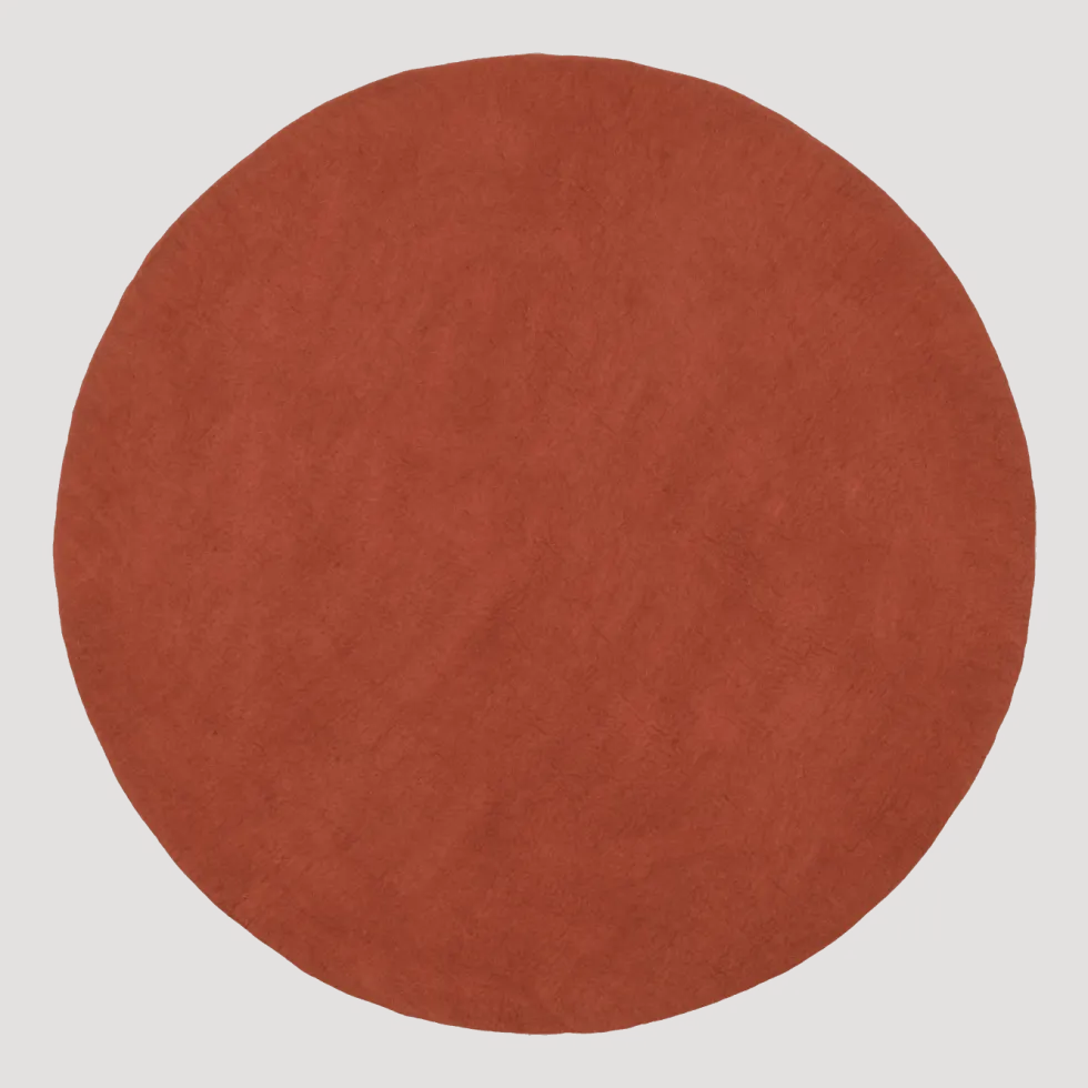 Tapis rond en laine rouge brique 250 cm Lora - myfelt