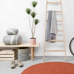 Tapis rond en laine rouge brique 250 cm Lora - myfelt