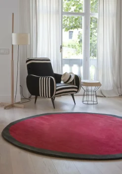 Tapis rond en laine rouge 100cm Aros - Nanimarquina