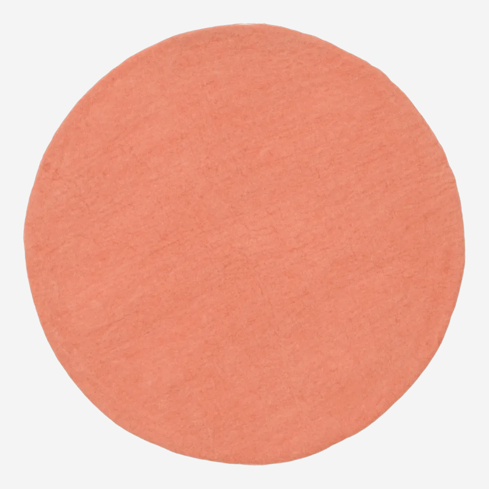 Tapis rond en laine saumon 120 cm Lea - myfelt