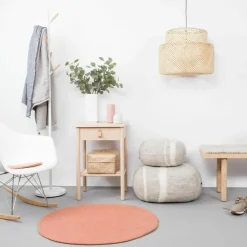 Tapis rond en laine saumon 180 cm Lea - myfelt