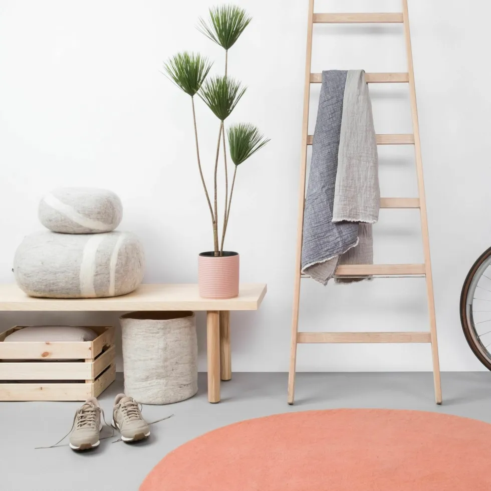 Tapis rond en laine saumon 250 cm Lea - myfelt