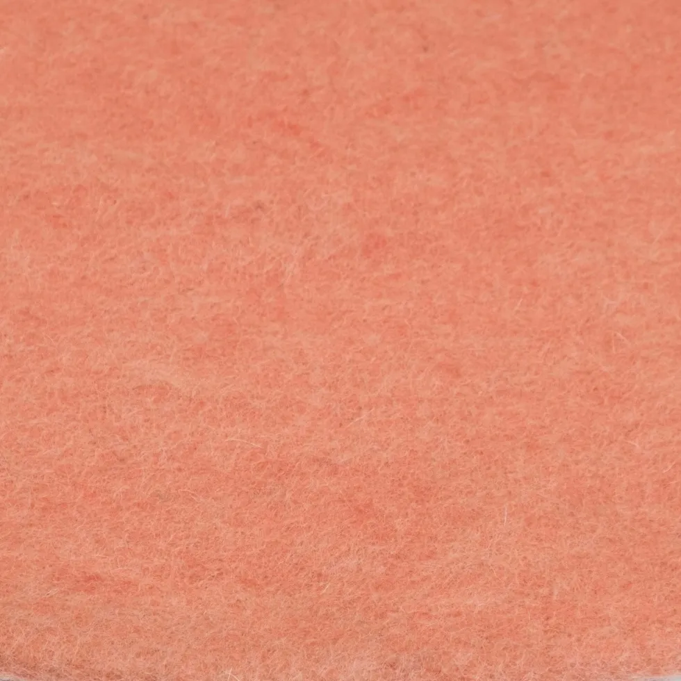 Tapis rond en laine saumon 70 cm Lea - myfelt