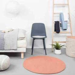 Tapis rond en laine saumon 70 cm Lea - myfelt