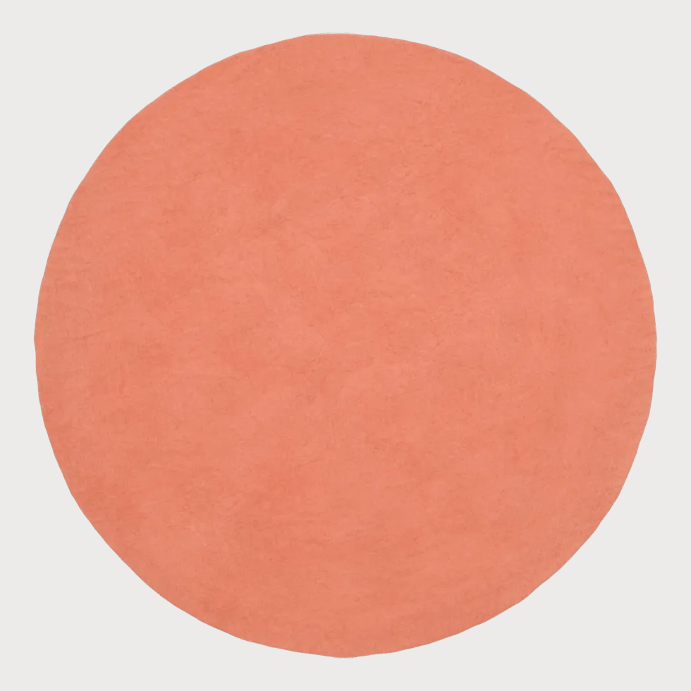 Tapis rond en laine saumon 160 cm Lea - myfelt