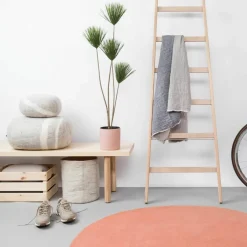 Tapis rond en laine saumon 200 cm Lea - myfelt