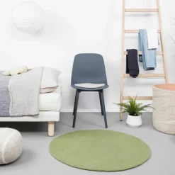 Tapis rond en laine vert 120 cm Kaspar - myfelt