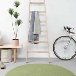 Tapis rond en laine vert 200 cm Kaspar - myfelt