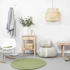Tapis rond en laine vert 90 cm Kaspar - myfelt