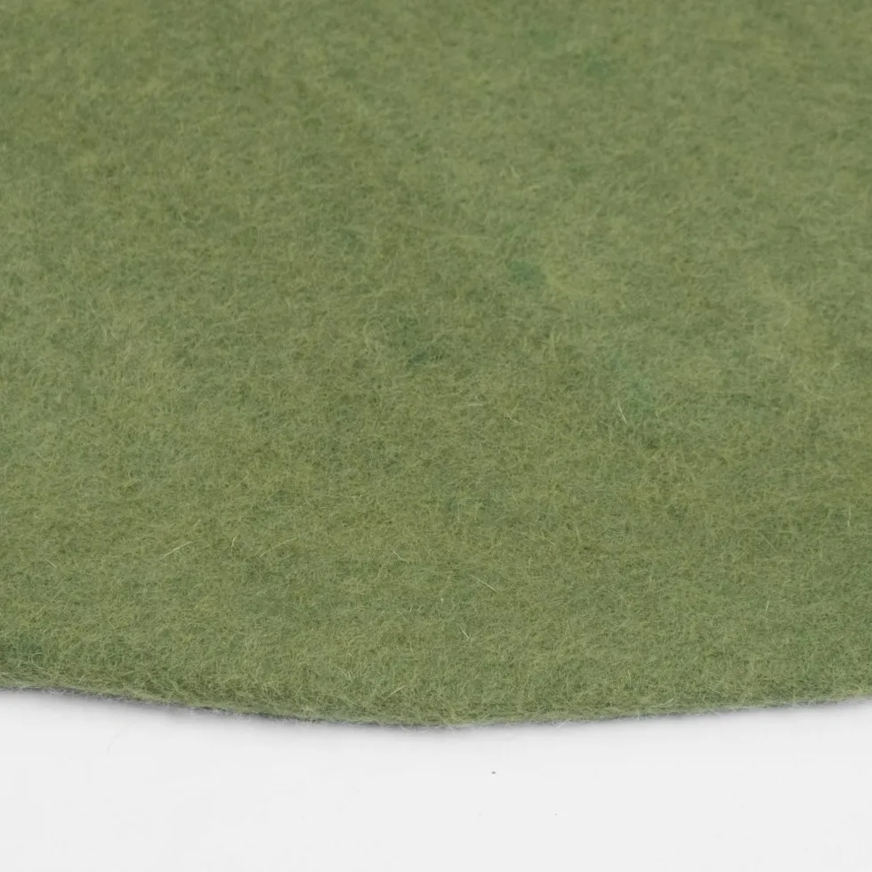 Tapis rond en laine vert 180 cm Kaspar - myfelt