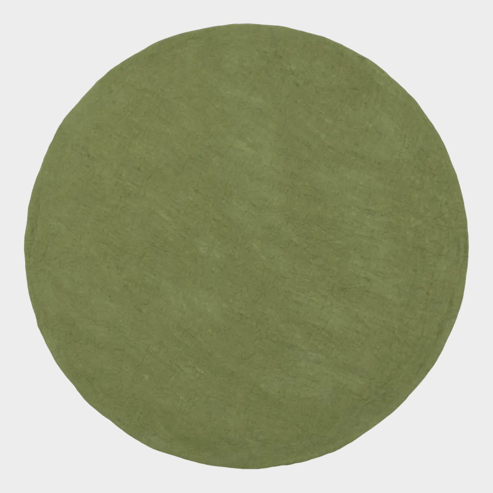 Tapis rond en laine vert 180 cm Kaspar - myfelt
