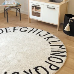 Tapis rond lavable écru 150 cm ABC - Lorena Canals