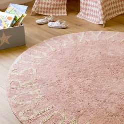 Tapis rond lavable rose 150 cm ABC - Lorena Canals