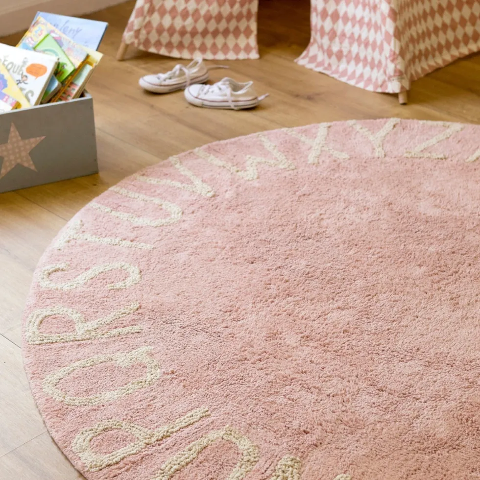 Tapis rond lavable rose 150 cm ABC - Lorena Canals