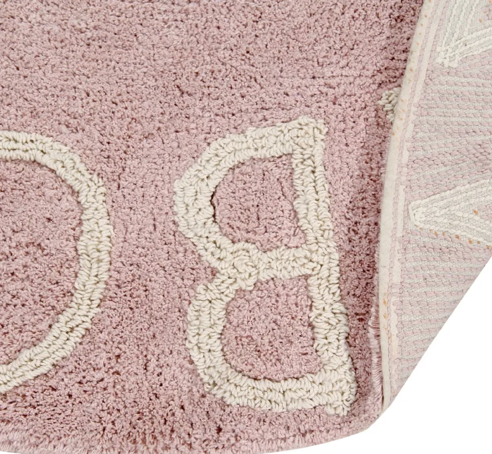 Tapis rond lavable rose 150 cm ABC - Lorena Canals