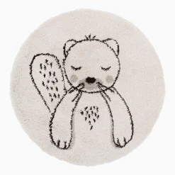Tapis rond pour bébé en polypropylène motif castor 120 cm Janus - Nattiot