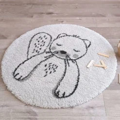 Tapis rond pour bébé en polypropylène motif castor 120 cm Janus - Nattiot