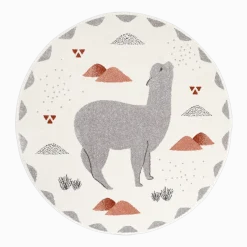Tapis rond pour enfant motif lama 135 cm Andina by Mon Petit Art - Nattiot