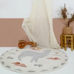 Tapis rond pour enfant motif lama 135 cm Andina by Mon Petit Art - Nattiot
