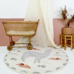Tapis rond pour enfant motif lama 135 cm Andina by Mon Petit Art - Nattiot