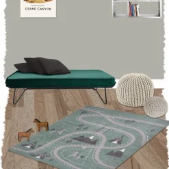 Tapis vert 140x100 cm Little Western - Nattiot