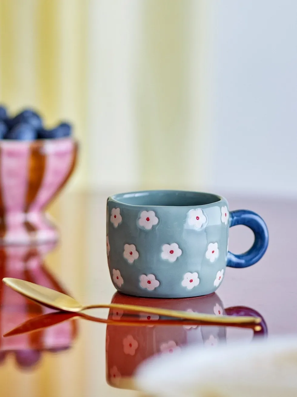 Tasse en grès bleu 6,5x5,5cm Nini - Bloomingville
