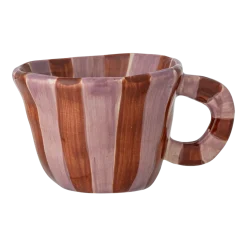Tasse à espresso en grès à rayures rose et rouge marron Nini - Bloomingville