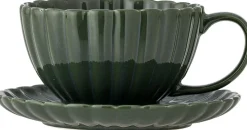 Tasse Latina avec soucoupe Grès vert - Bloomingville