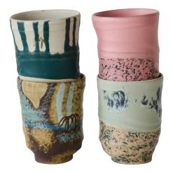 Tasses à café en céramique multicolore 7,2x9,2cm 70's céramique - HKliving