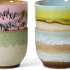 4 Tasses café en céramique 8x8x7cm Vaisselle 70's - HKLiving