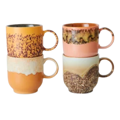 4 Tasses à café en grès 10,8cm Cape - HKLIVING