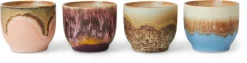 4 Tasses à café en grès 8x7cm Lagoon - HKLIVING