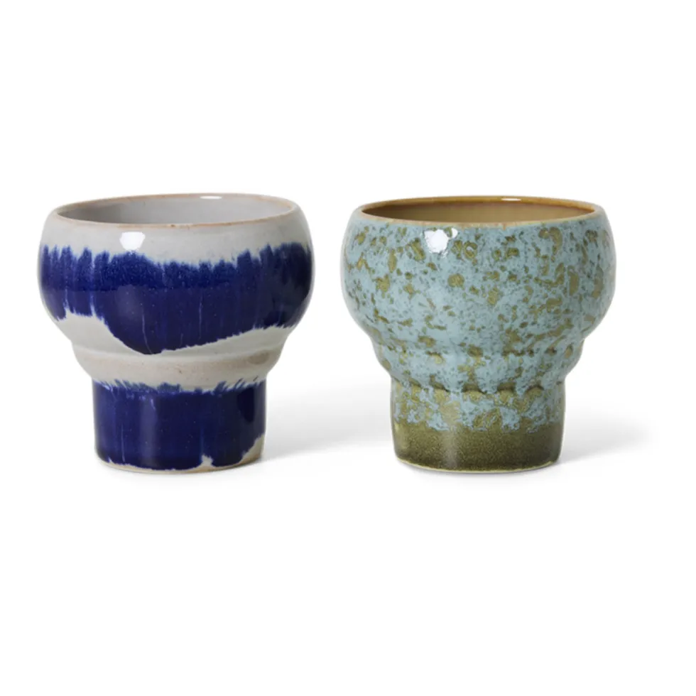 2 Tasses à café lungo en céramique symbolist 8,9x8,9x8,1cm Vaisselle 70's - HKLiving