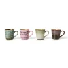 4 tasses à expresso en céramique 8x5,8x6,2cm 70's ceramics - HKliving
